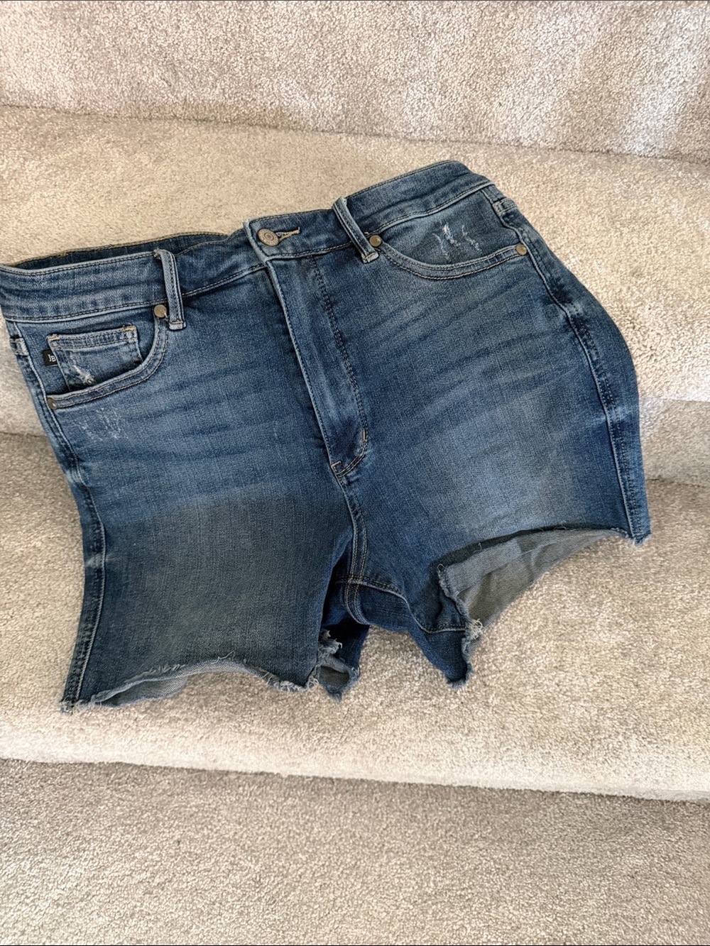 Judy Blue High-Rise Dark Wash Denim Cutoff Shorts